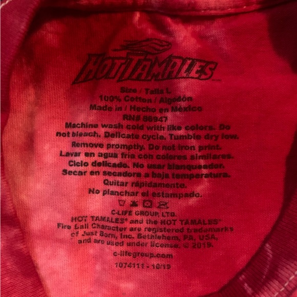 Pink Tye-Dye Hot Tamales Cropped T-Shirt - Picture 4 of 4